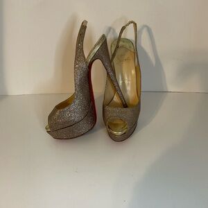 Christian Louboutin Glitter Gold Heels
